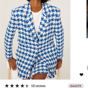 Sandro Blue and White Blazer